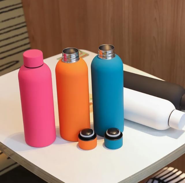 500ml Insulated Matte Finish Water Bottle | Perfect For Travel and Sports | Double Walled for Hot and Cold Drinks