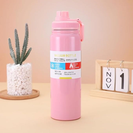 Stainless Steel Insulated Vacuum Thermos Bottle 1000 ml, Keeps Drinks Hot for 8 Hours and Cold for 24 Hours, Leakproof